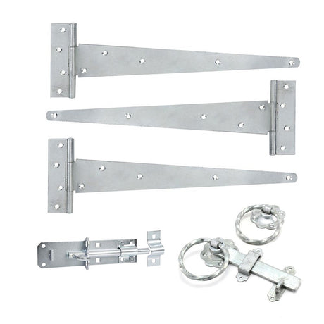 This is an image of Spira Brass - 10" 250mm Twist Ring Gate Ironmongery Kit Zinc available to order from T.H Wiggans Architectural Ironmongery in Kendal, quick delivery and discounted prices.