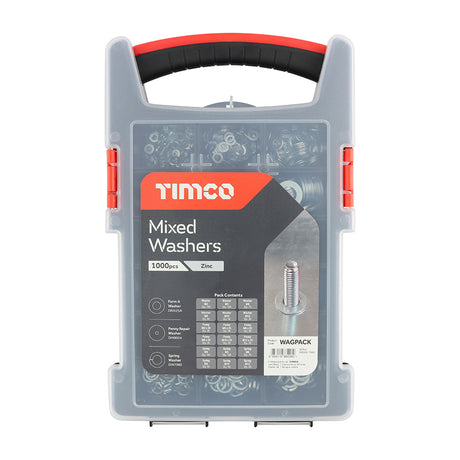 This is an image showing TIMCO Mixed Washers Grab Pack - Zinc - 1000pcs - 1000 Pieces Tray available from T.H Wiggans Ironmongery in Kendal, quick delivery at discounted prices.