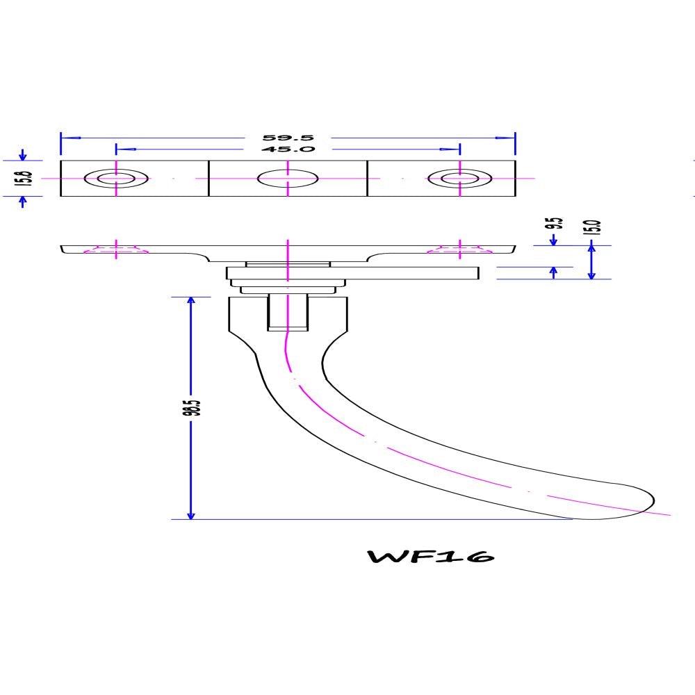 This image is a line drwaing of a Carlisle Brass - Bulb End Casement Fastener - Polished Chrome available to order from T.H Wiggans Architectural Ironmongery in Kendal in Kendal
