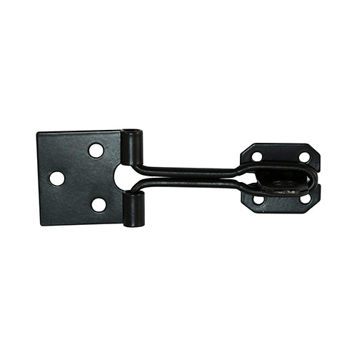 This is an image showing TIMCO Wire Pattern Hasp & Staple - Black - 3" - 1 Each Plain Bag available from T.H Wiggans Ironmongery in Kendal, quick delivery at discounted prices.