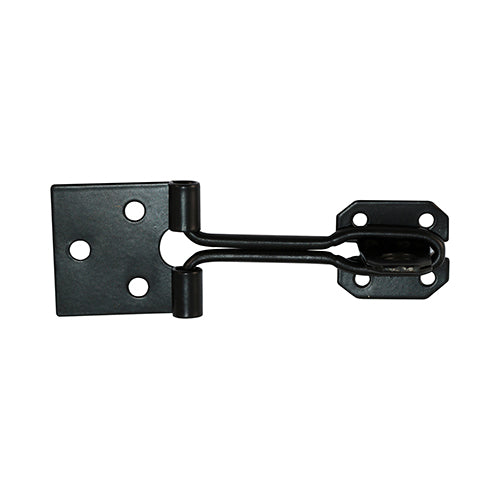 This is an image showing TIMCO Wire Pattern Hasp & Staple - Black - 4" - 1 Each TIMpac available from T.H Wiggans Ironmongery in Kendal, quick delivery at discounted prices.