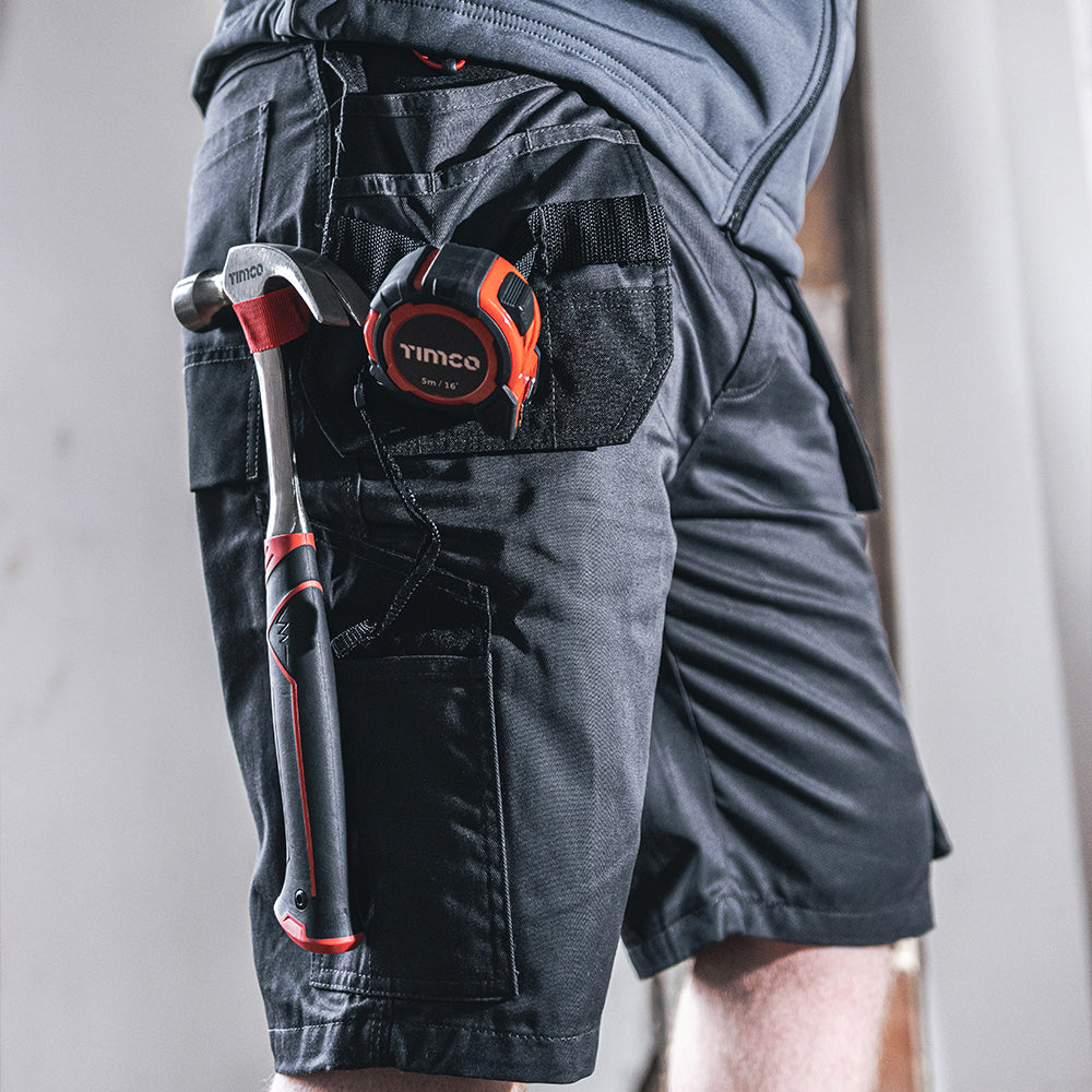 This is an image showing TIMCO Workman Shorts - Grey/Black - W32 - 1 Each Bag available from T.H Wiggans Ironmongery in Kendal, quick delivery at discounted prices.