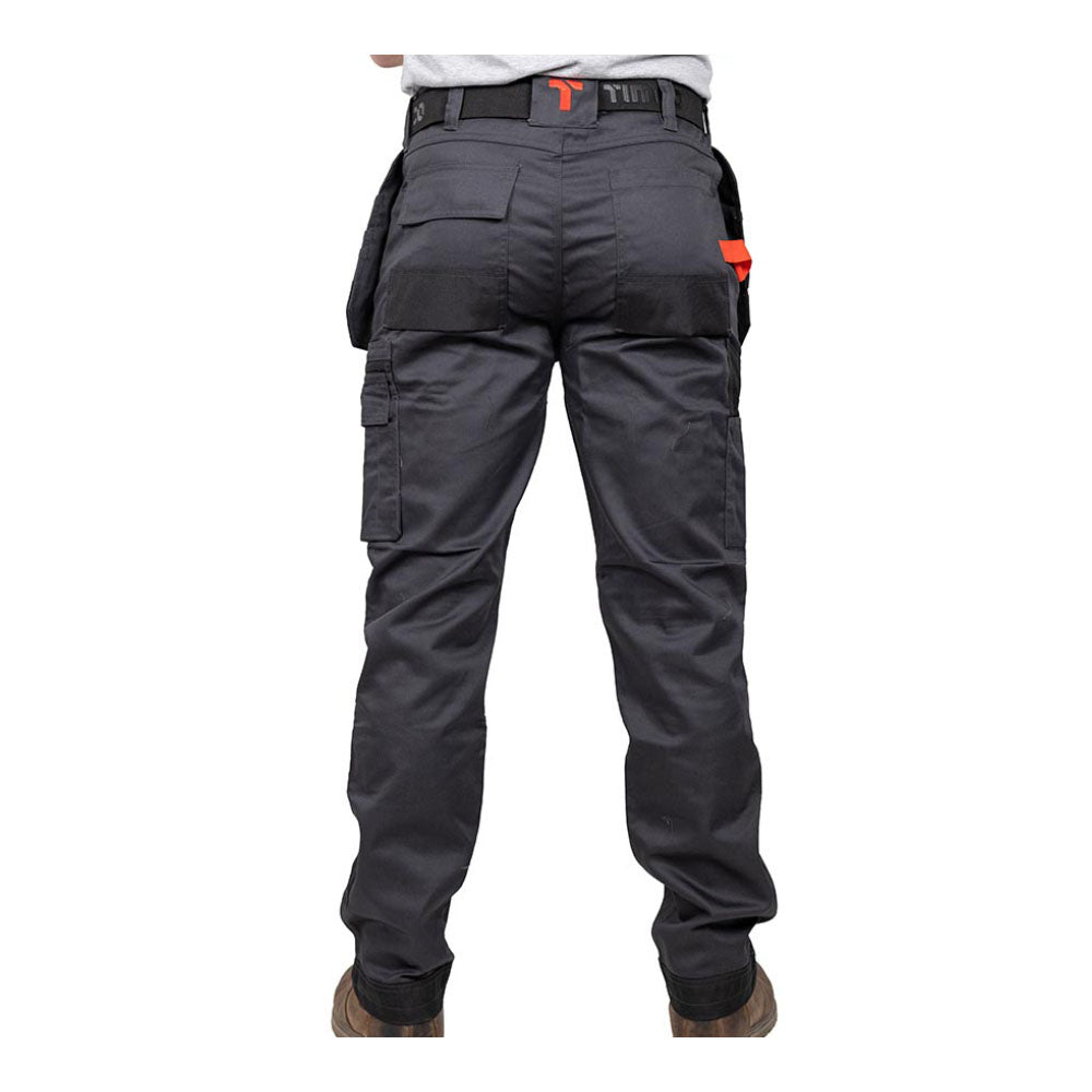 This is an image showing TIMCO Workman Trousers - Grey/Black - W34 L30 - 1 Each Bag available from T.H Wiggans Ironmongery in Kendal, quick delivery at discounted prices.