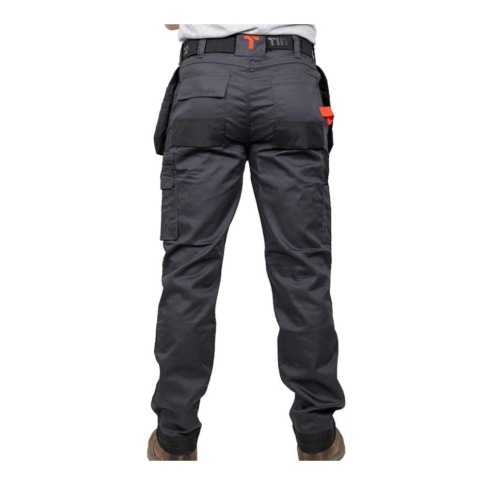 This is an image showing TIMCO Workman Trousers - Grey/Black - W36 L34 - 1 Each Bag available from T.H Wiggans Ironmongery in Kendal, quick delivery at discounted prices.