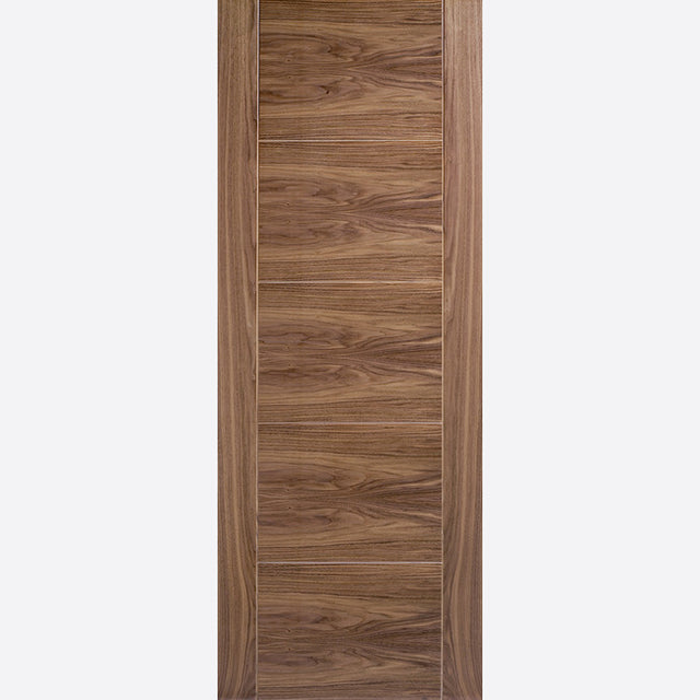 This is an image showing LPD - Vancouver 5P Pre-Finished Walnut Doors 826 x 2040 FD 30 available from T.H Wiggans Ironmongery in Kendal, quick delivery at discounted prices.