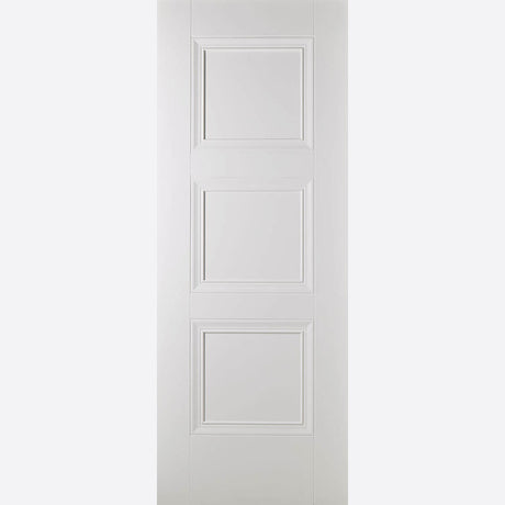 This is an image showing LPD - Amsterdam Primed Plus White Doors 610 x 1981 available from T.H Wiggans Ironmongery in Kendal, quick delivery at discounted prices.