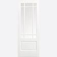 This is an image showing LPD - Downham 9L Glazed Primed White Doors 826 x 2040 available from T.H Wiggans Ironmongery in Kendal, quick delivery at discounted prices.