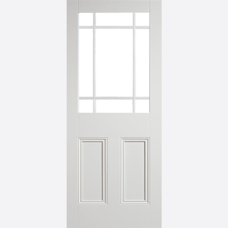 This is an image showing LPD - Downham Unglazed 9 Light Internal Primed White Doors 838 x 1981 available from T.H Wiggans Ironmongery in Kendal, quick delivery at discounted prices.