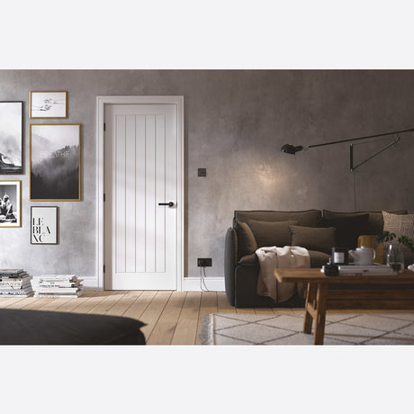 This is an image showing LPD - Mexicano Primed White Doors 457 x 1981 available from T.H Wiggans Ironmongery in Kendal, quick delivery at discounted prices.