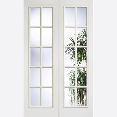 This is an image showing LPD - SA 20L Pair Primed White Doors 1168 x 1981 available from T.H Wiggans Ironmongery in Kendal, quick delivery at discounted prices.