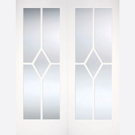 This is an image showing LPD - Reims Pair Primed White Doors 1168 x 1981 available from T.H Wiggans Ironmongery in Kendal, quick delivery at discounted prices.