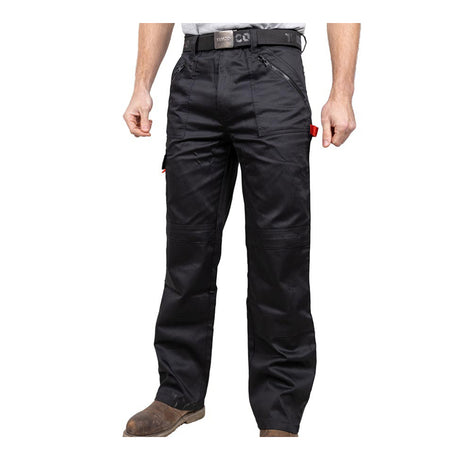 This is an image showing TIMCO Yardsman Trousers - Black - W36 L32 - 1 Each Bag available from T.H Wiggans Ironmongery in Kendal, quick delivery at discounted prices.