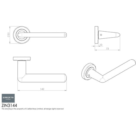 This image is a line drwaing of a Serozzetta - Manon Lever on Rose - Polished Chrome available to order from Trade Door Handles in Kendal