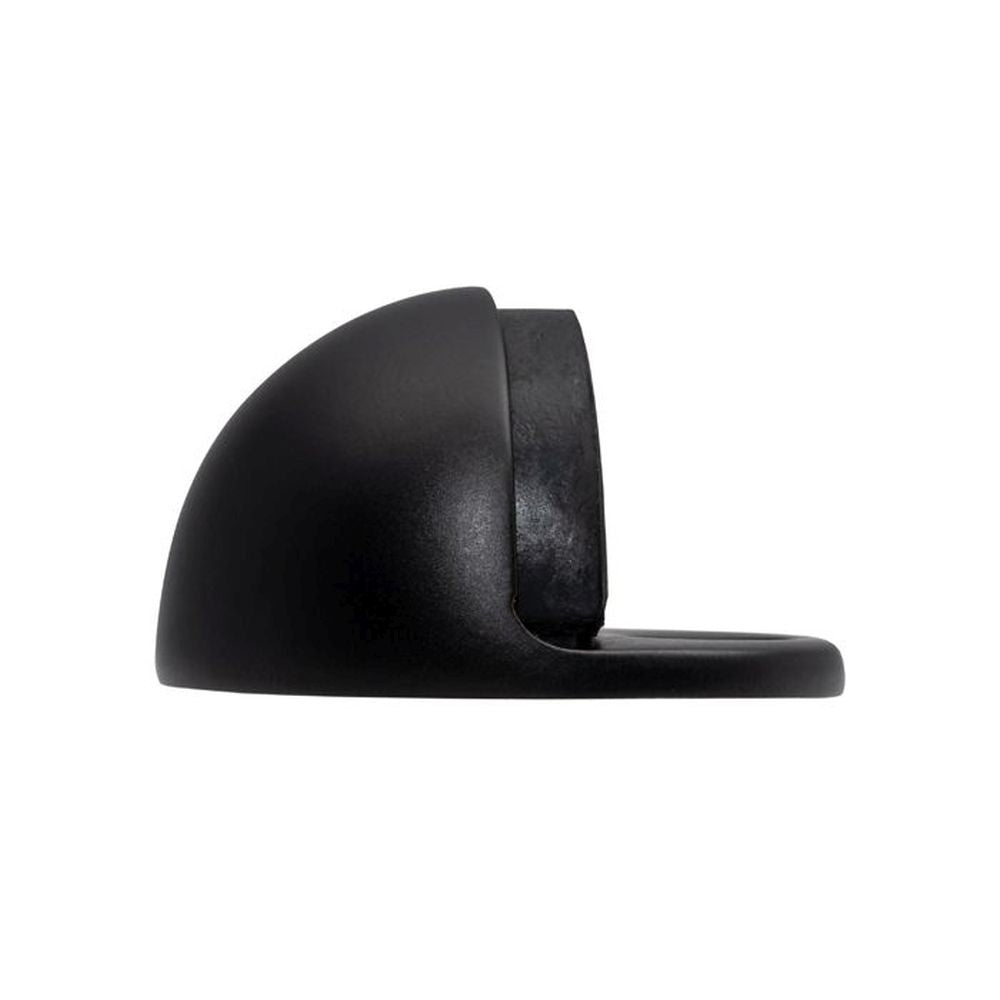 This is an image of Carlisle Brass - Oval Floor Mounted Door Stop - Matt Black available to order from T.H Wiggans Architectural Ironmongery in Kendal, quick delivery and discounted prices.