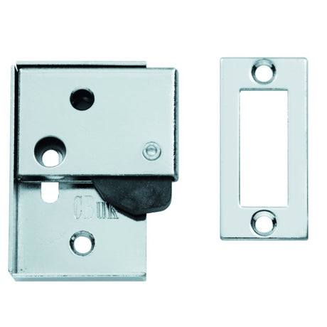 This is an image of a Carlisle Brass - Easi-Keep Latch - Polished Chrome that is availble to order from T.H Wiggans Architectural Ironmongery in Kendal in Kendal.