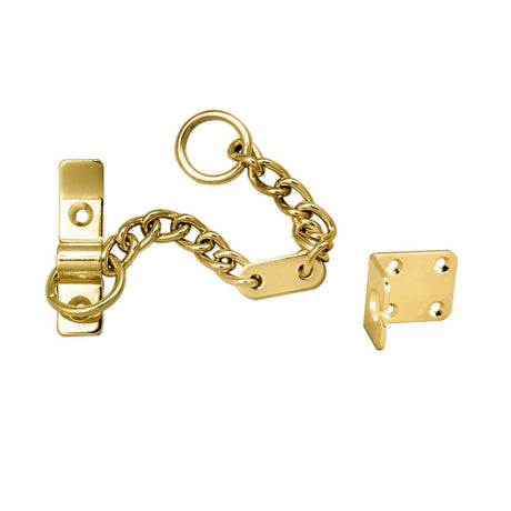 This is an image of Carlisle Brass - Heavy Door Chain - Polished Brass available to order from T.H Wiggans Architectural Ironmongery in Kendal, quick delivery and discounted prices.