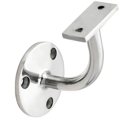 This is an image of a Carlisle Brass - Heavyweight Handrail Bracket - Polished Chrome that is availble to order from T.H Wiggans Architectural Ironmongery in Kendal in Kendal.