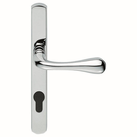 This is an image of Manital - Astro Lever on Euro Lock Narrowplate 92mm c/c - Polished Chrome available to order from T.H Wiggans Architectural Ironmongery in Kendal, quick delivery and discounted prices.
