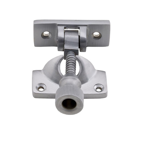 This is an image of a Carlisle Brass - Architectural Quality Brighton Sash Fastener - Satin Chrome that is availble to order from T.H Wiggans Architectural Ironmongery in Kendal in Kendal.