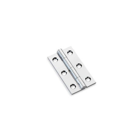 This is an image showing Alexander & Wilks Heavy Pattern Solid Brass Cabinet Butt Hinge - Polished Chrome - 2" aw050-ch-pc available to order from T.H Wiggans Ironmongery in Kendal, quick delivery and discounted prices.