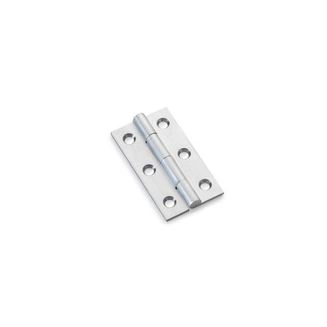 This is an image showing Alexander & Wilks Heavy Pattern Solid Brass Cabinet Butt Hinge - Satin Chrome - 2" aw050-ch-sc available to order from T.H Wiggans Ironmongery in Kendal, quick delivery and discounted prices.