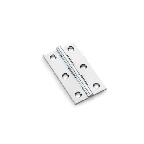 This is an image showing Alexander & Wilks Heavy Pattern Solid Brass Cabinet Butt Hinge - Polished Chrome - 2.5" aw064-ch-pc available to order from T.H Wiggans Ironmongery in Kendal, quick delivery and discounted prices.