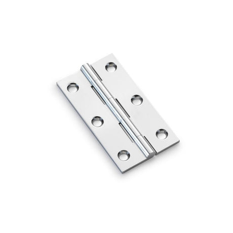 This is an image showing Alexander & Wilks Heavy Pattern Solid Brass Cabinet Butt Hinge - Polished Chrome - 3" aw075-ch-pc available to order from T.H Wiggans Ironmongery in Kendal, quick delivery and discounted prices.