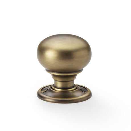 This is an image showing Alexander & Wilks Kershaw Door Knob - Antique Brass - Knob 41mm aw300-41-ab available to order from T.H Wiggans Ironmongery in Kendal, quick delivery and discounted prices.
