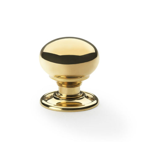 This is an image showing Alexander & Wilks Kershaw Door Knob - Polished Brass Unlacquered - Knob 41mm aw300-41-pbu available to order from T.H Wiggans Ironmongery in Kendal, quick delivery and discounted prices.