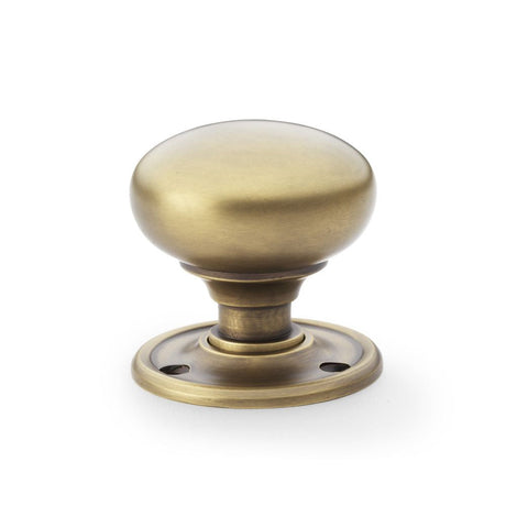 This is an image showing Alexander & Wilks Kershaw Door Knob - Antique Brass - Knob 51mm aw300-51-ab available to order from T.H Wiggans Ironmongery in Kendal, quick delivery and discounted prices.
