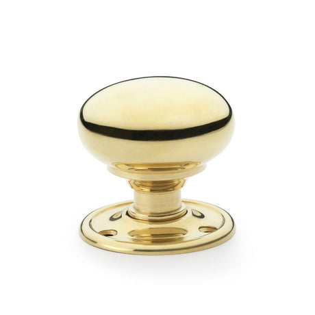This is an image showing Alexander & Wilks Kershaw Door Knob - Polished Brass Unlacquered - Knob 51mm aw300-51-pbu available to order from T.H Wiggans Ironmongery in Kendal, quick delivery and discounted prices.