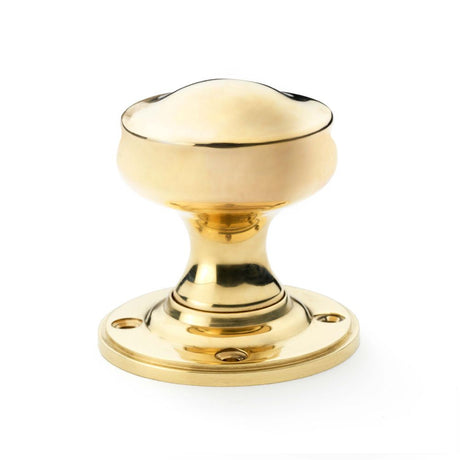 This is an image showing Alexander & Wilks Harris Door Knob - Unlacquered Brass aw301-50-ub available to order from T.H Wiggans Ironmongery in Kendal, quick delivery and discounted prices.