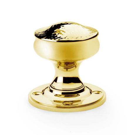 This is an image showing Alexander & Wilks Hammered Mortice Knob - Unlacquered Brass aw302-50-ub available to order from T.H Wiggans Ironmongery in Kendal, quick delivery and discounted prices.