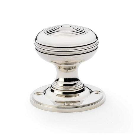 This is an image showing Alexander & Wilks Christoph Mortice Knob - Polished Nickel aw303-50-pn available to order from T.H Wiggans Ironmongery in Kendal, quick delivery and discounted prices.