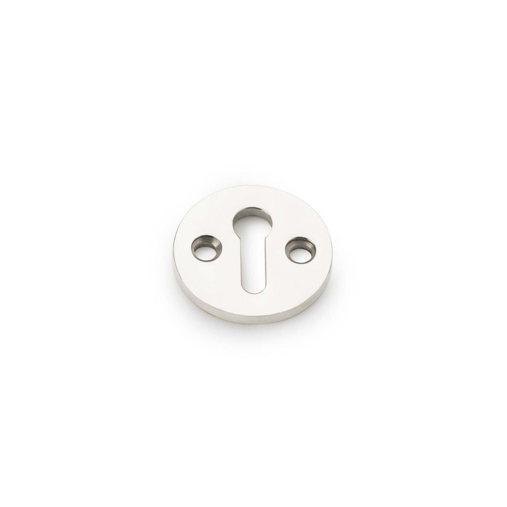 This is an image showing Alexander & Wilks Standard Profile Round Escutcheon - Polished Nickel aw380-pn available to order from T.H Wiggans Ironmongery in Kendal, quick delivery and discounted prices.