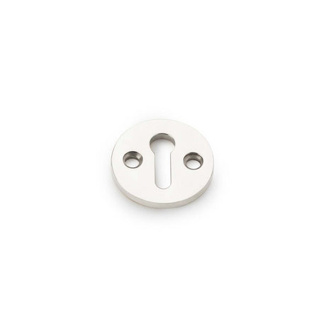 This is an image showing Alexander & Wilks Standard Profile Round Escutcheon - Polished Nickel aw380-pn available to order from T.H Wiggans Ironmongery in Kendal, quick delivery and discounted prices.