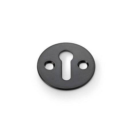 This is an image showing Alexander & Wilks Victorian Standard Profile Escutcheon - Black Powder Coat aw399blk available to order from T.H Wiggans Ironmongery in Kendal, quick delivery and discounted prices.