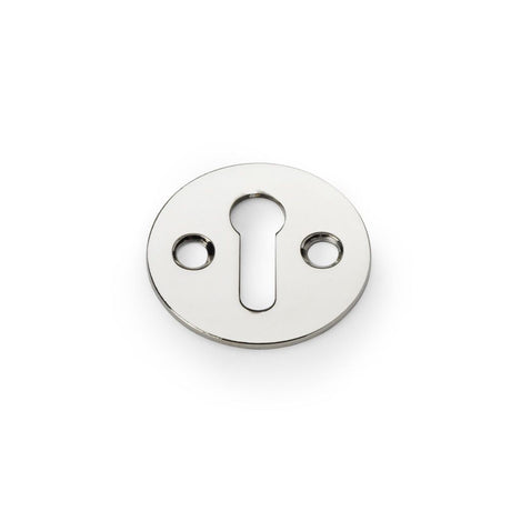 This is an image showing Alexander & Wilks Victorian Standard Profile Escutcheon - Polished Nickel aw399pn available to order from T.H Wiggans Ironmongery in Kendal, quick delivery and discounted prices.