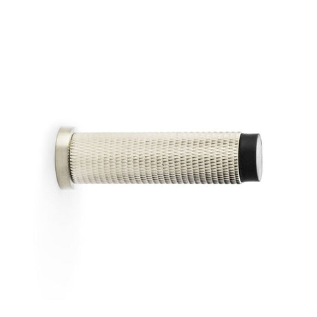 This is an image showing Alexander & Wilks Brunel Knurled Door Stop - Satin Nickel PVD aw600-75-snpvd available to order from T.H Wiggans Ironmongery in Kendal, quick delivery and discounted prices.
