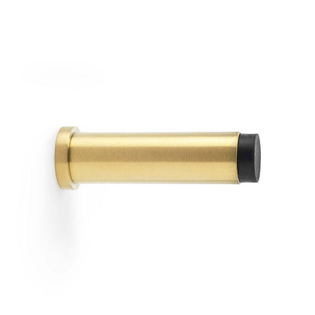 This is an image showing Alexander & Wilks Plain Projection Cylinder Door Stop - Satin Brass PVD aw601-75-sbpvd available to order from T.H Wiggans Ironmongery in Kendal, quick delivery and discounted prices.