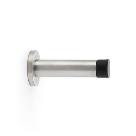 This is an image showing Alexander & Wilks Wall Mounted Cylinder Door Stop with Rose - Satin Stainless Steel aw615sss available to order from T.H Wiggans Ironmongery in Kendal, quick delivery and discounted prices.