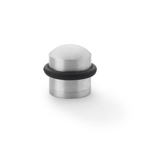 This is an image showing Alexander & Wilks Dome Top Floor Mounted Door Stop - Satin Chrome aw638sc available to order from T.H Wiggans Ironmongery in Kendal, quick delivery and discounted prices.