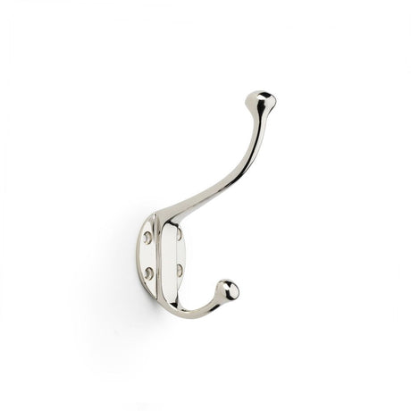 This is an image showing Alexander & Wilks Traditional Hat and Coat Hook - Polished Nickel aw772pn available to order from T.H Wiggans Ironmongery in Kendal, quick delivery and discounted prices.