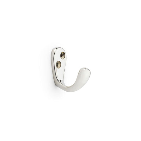 This is an image showing Alexander & Wilks Victorian Single Robe Hook - Polished Nickel aw774pn available to order from T.H Wiggans Ironmongery in Kendal, quick delivery and discounted prices.