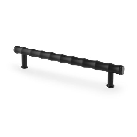 This is an image showing Alexander & Wilks Crispin Bamboo T-bar Cupboard Pull Handle - Black aw809b-160-bl available to order from T.H Wiggans Ironmongery in Kendal, quick delivery and discounted prices.