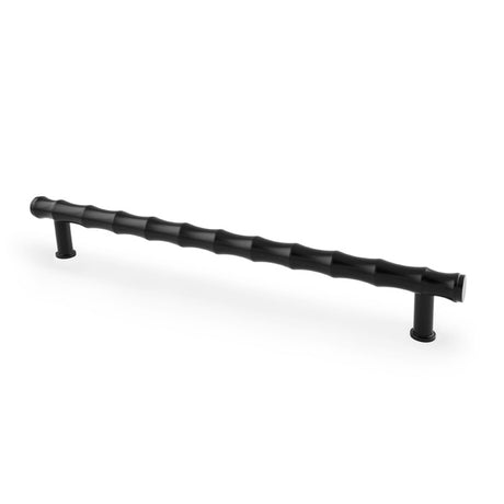 This is an image showing Alexander & Wilks Crispin Bamboo T-bar Cupboard Pull Handle - Black - 224mm Centres aw809b-224-bl available to order from T.H Wiggans Ironmongery in Kendal, quick delivery and discounted prices.