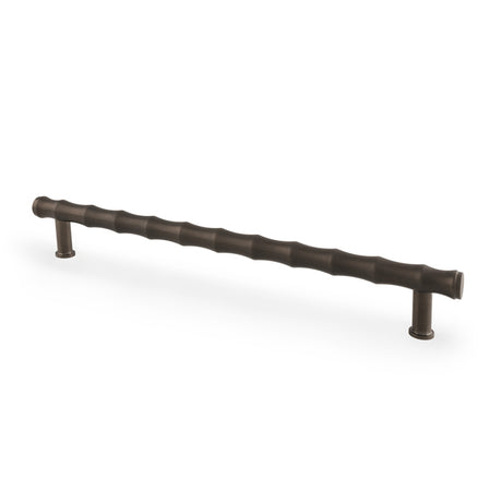 This is an image showing Alexander & Wilks Crispin Bamboo T-bar Cupboard Pull Handle - Dark Bronze PVD - 224mm Centres aw809b-224-dbzpvd available to order from T.H Wiggans Ironmongery in Kendal, quick delivery and discounted prices.