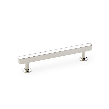 This is an image showing Alexander & Wilks Square T-Bar Cabinet Pull Handle - Polished Nickel - Centres 128mm aw815-128-pn available to order from T.H Wiggans Ironmongery in Kendal, quick delivery and discounted prices.