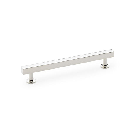 This is an image showing Alexander & Wilks Square T-Bar Cabinet Pull Handle - Polished Nickel - Centres 160mm aw815-160-pn available to order from T.H Wiggans Ironmongery in Kendal, quick delivery and discounted prices.