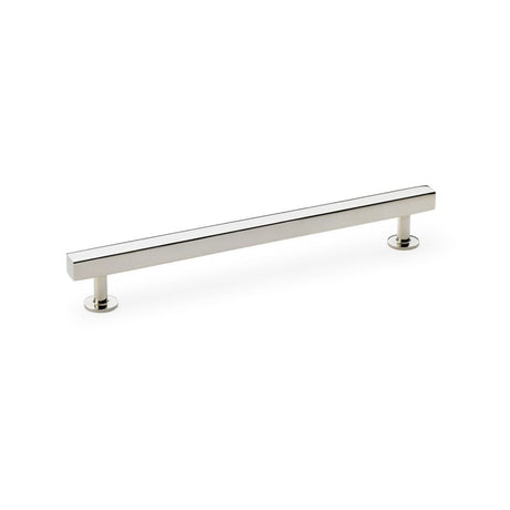 This is an image showing Alexander & Wilks Square T-Bar Cabinet Pull Handle - Polished Nickel - Centres 192mm aw815-192-pn available to order from T.H Wiggans Ironmongery in Kendal, quick delivery and discounted prices.
